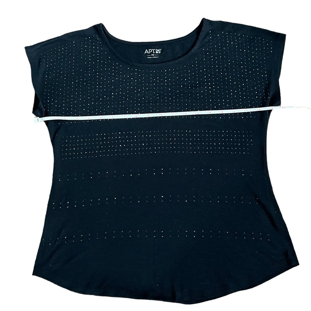 Apt 9 - Womens Black Rhinestone Top Sz PS